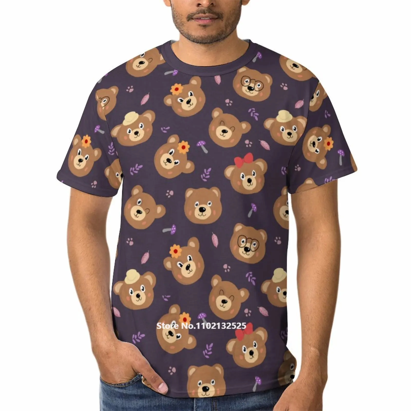 

Футболка унисекс с милым медведем, мультяшный 3d-принт, забавные животные, футболки с коротким рукавом, Повседневная модная уличная одежда с круглым вырезом