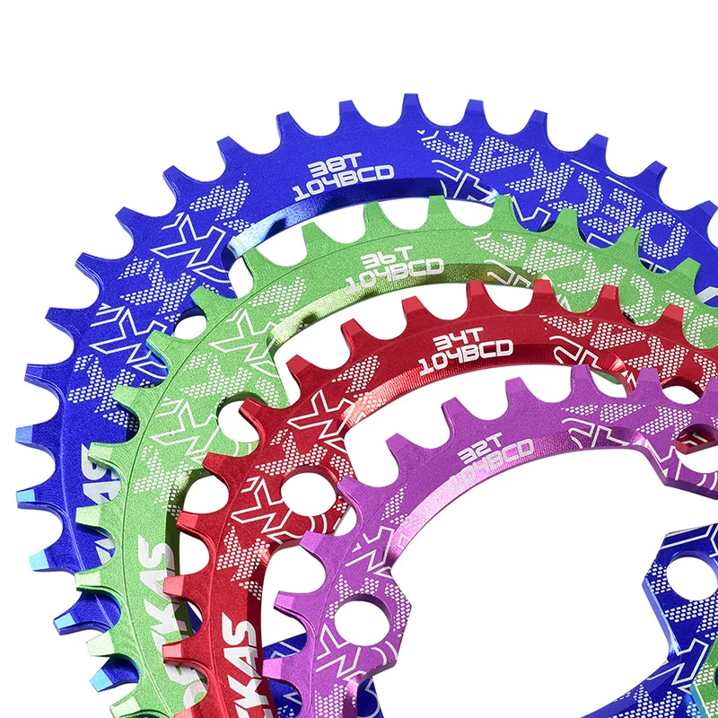 

Deckas Narrow Wide 104 BCD Crown Chainring Round 32T 34 Teeth 36T 38T Bicycle Crankset MTB Monoplate 104BCD MTB Chain Wheel
