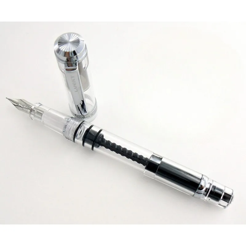 Новая прозрачная перьевая ручка Wingsung 698 вакуумная смола тонкая EF F 0 38 мм 5