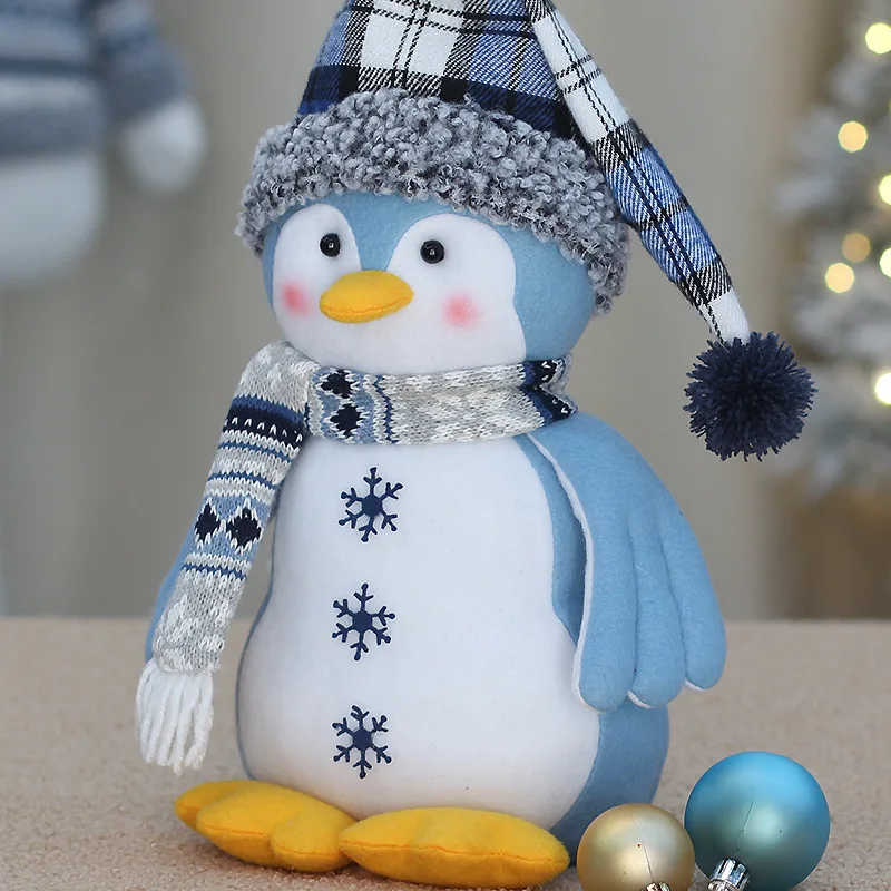 Рождественское украшение кукла для елки снеговик синяя ткань Детская Новогодняя