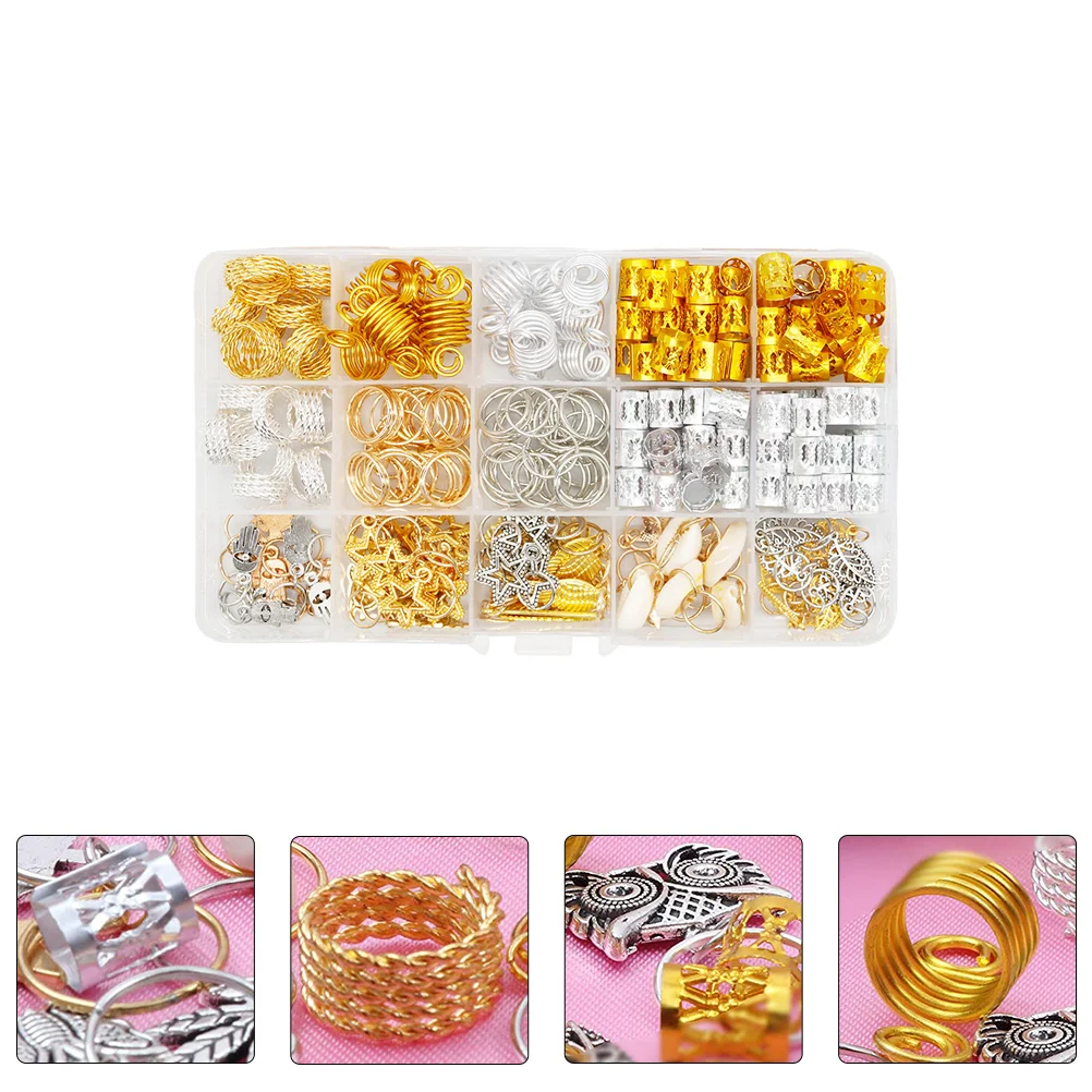 

280Pcs Dreadlocks Braiding Rings DIY Hair Tubes Fashionable Hair Rings Decor