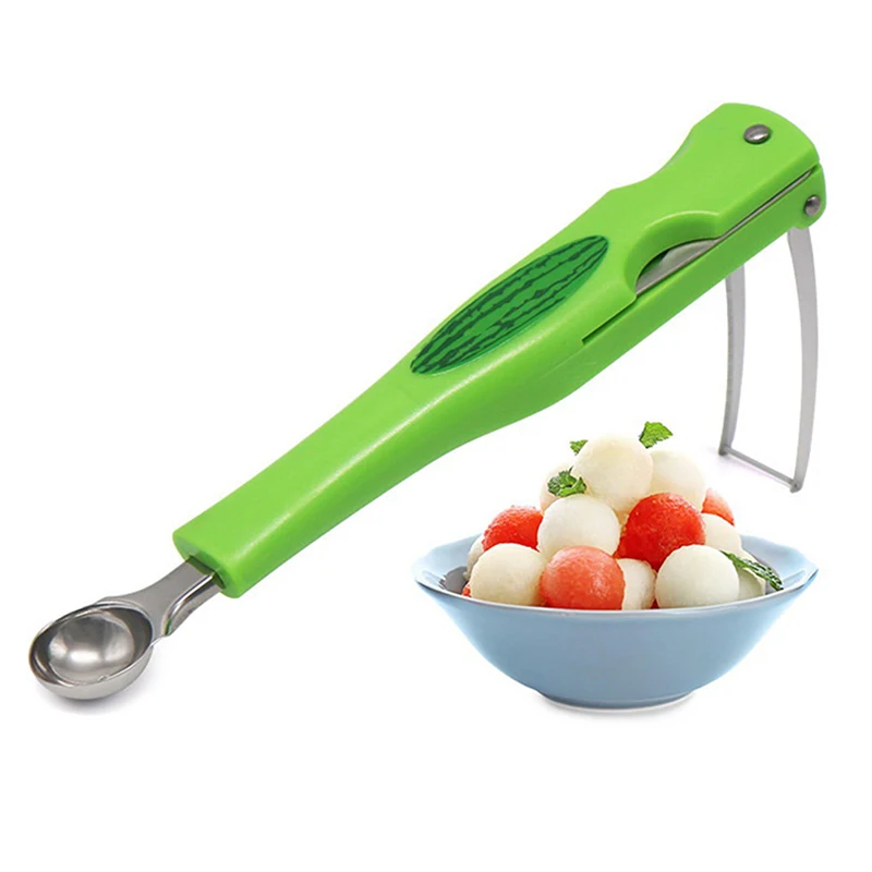 

3in1 Watermelon Cutter Fruit Platter Carving Knife Melon Spoon Stainless Steel Cut Watermelon Salad Slicer Tool Kitchen Gadgets