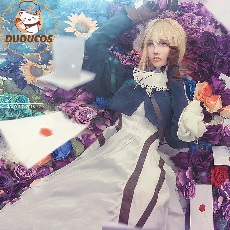 Фото В НАЛИЧИИ Violet Evergarden Косплей Аниме Violet Evergarden КосплейDUDU-SR Женское Платье Костюм Аниме Косплей Violet byDUDU №2