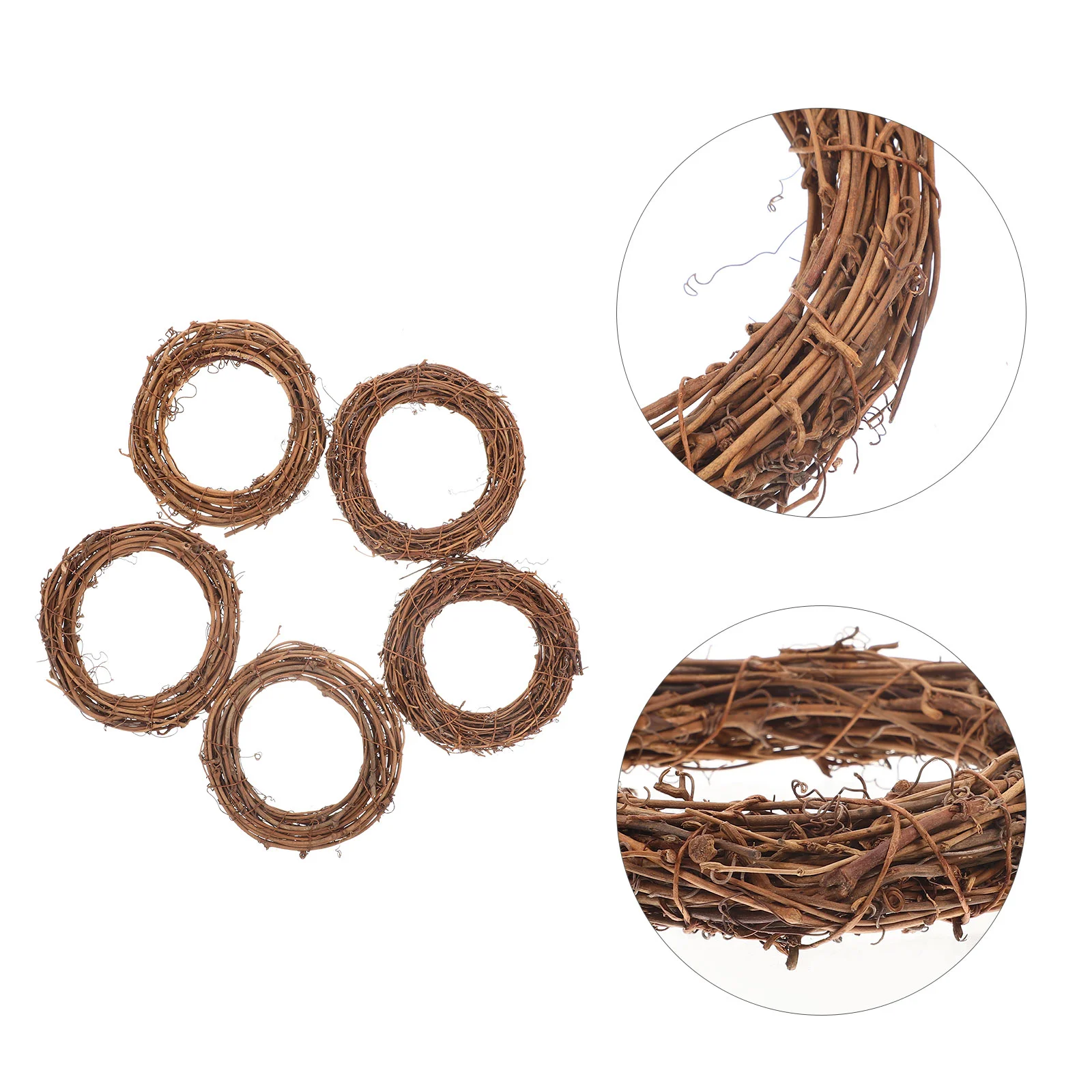

5 Pcs Rattan Garland Door Window Wreath Pendant DIY Ring Hand Decor Dreamcatcher Material Wall Vine