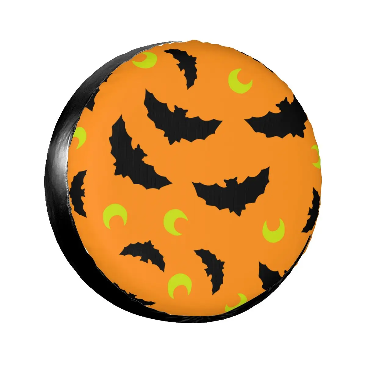 

Universal Car Tire Cover Case Spare Tire Wheel Bag Tyre Spare Storage Cover Polyester Halloween Bats And Moon