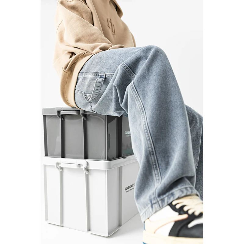 HANLU 2022 Autumn New Streetwear Baggy Brand Jeans Men Korean Fashion Straight Wide Leg Pants Male y2k Clothing Classic color