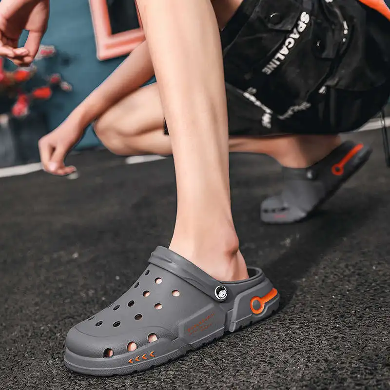 

Шлепанцы мужские кожаные для тенниса, роскошные брендовые сандалии для мужа, безопасные тапочки, летняя обувь