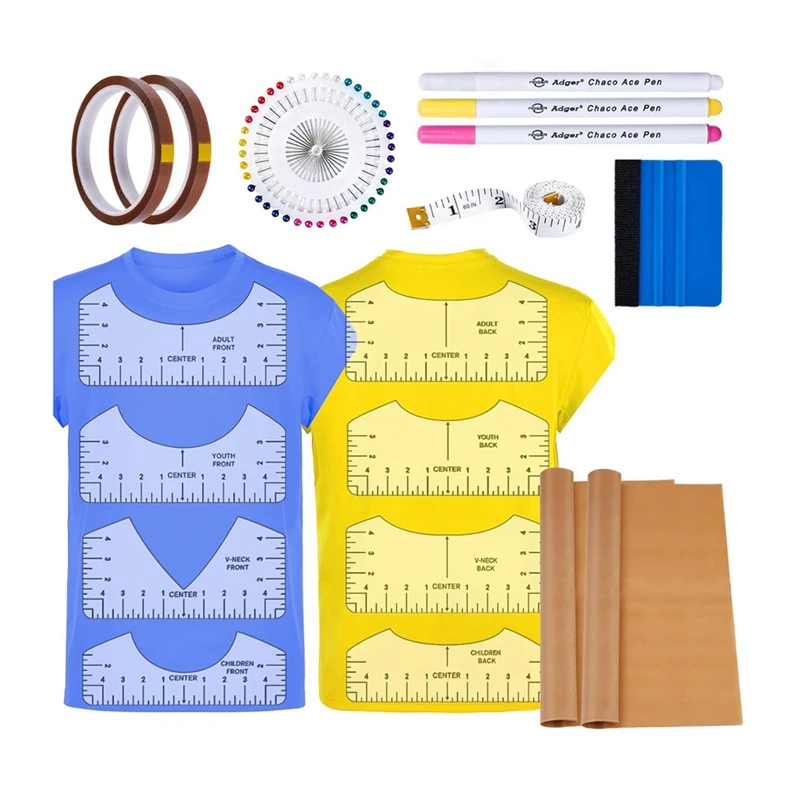 18 шт. сублимационные аксессуары линейка для футболок инструмент выравнивания