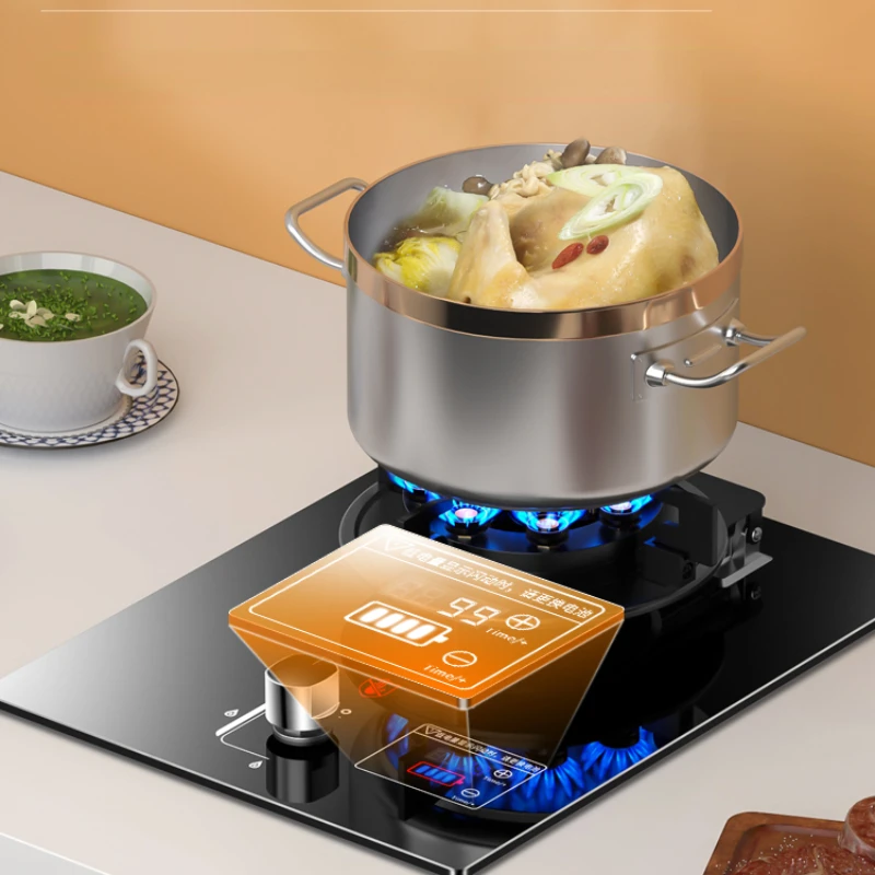 High-power Clamshell Stove Head Design Gas Single Stove Household Liquefied Gas Stove Desktop Stainless Steel Natural Gas Stove