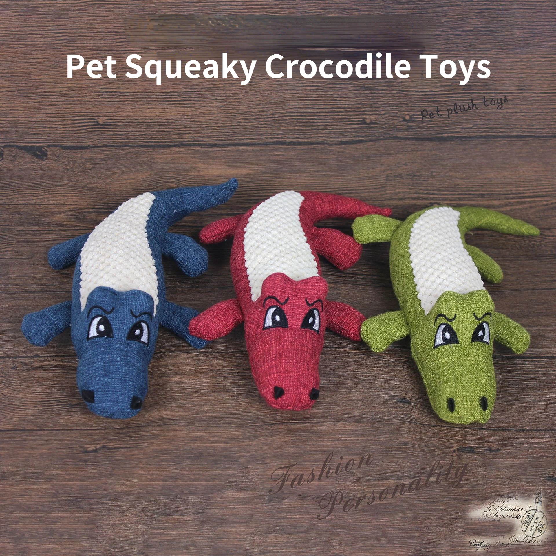 

Pet Chewing Animals Crocodile Shaped Dog Bite Corduroy Plush Teething Toy for Small Dogs High Quality Pet Training Supplies
