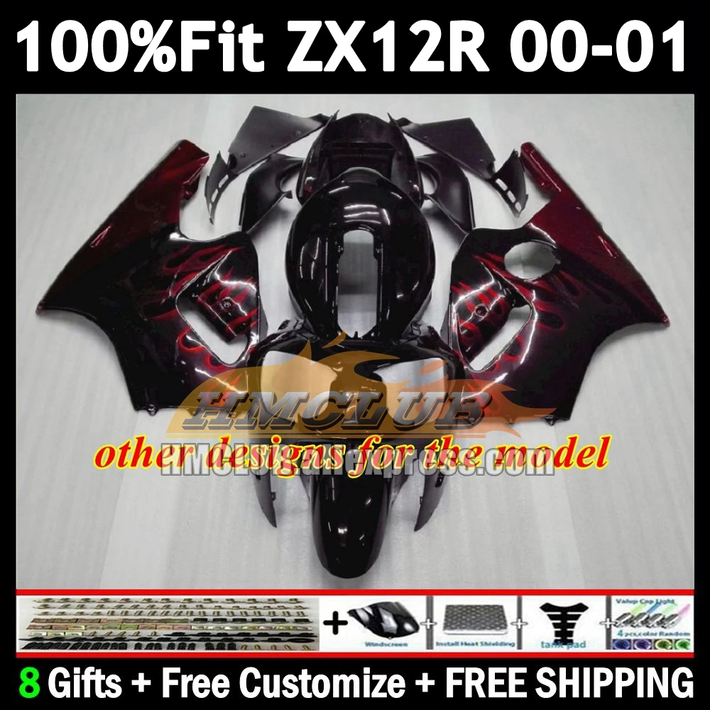 OEM-обтекатель Gold Flames для KAWASAKI NINJA ZX1200 ZX 12 R 1200 12R 176No.28 1200CC ZX-12R ZX12R 00 01 2000 2001 Литьевой