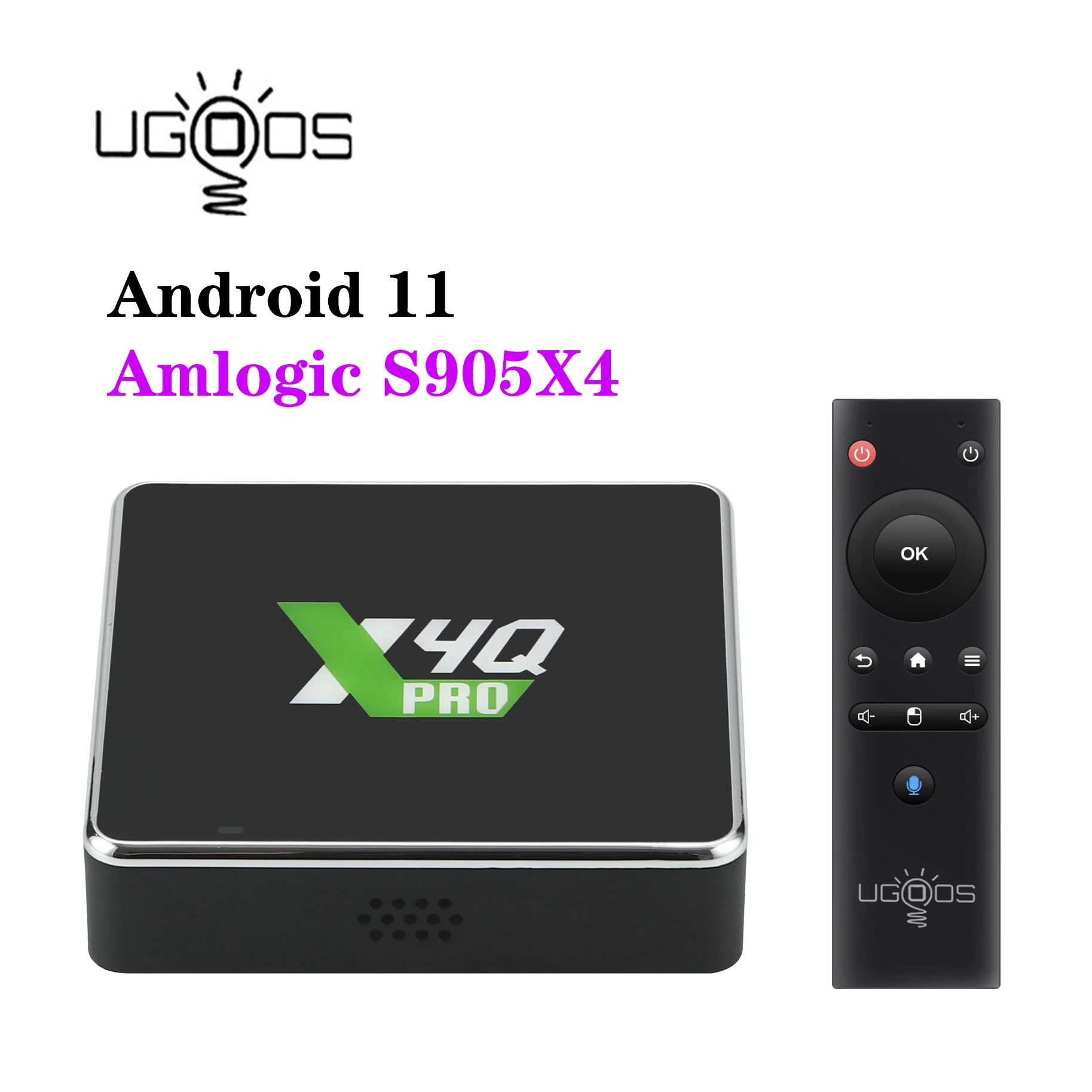 

Ugoos X4Q Pro Smart TV Box Android 11 X4Q Pro 4GB 32GB X4QPlus 4GB 64GB DDR4 Amlogic S905X4 WiFi BT5.1 1000M 4K Set Top Box