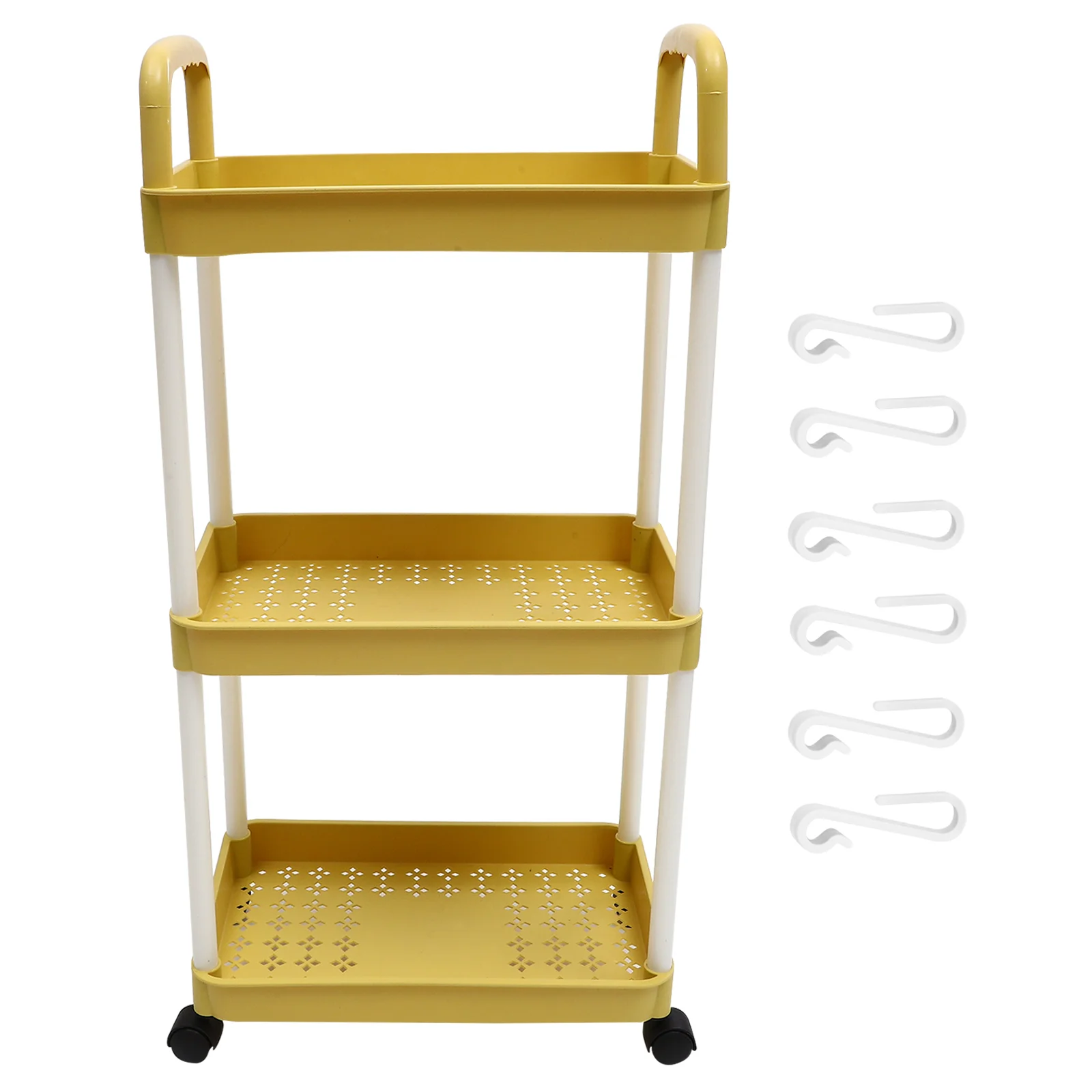 

Rolling Pantry Storage Cart 3-Tier Trolley Rolling Cart Organizer for Kitchen Auxiliary With wheels