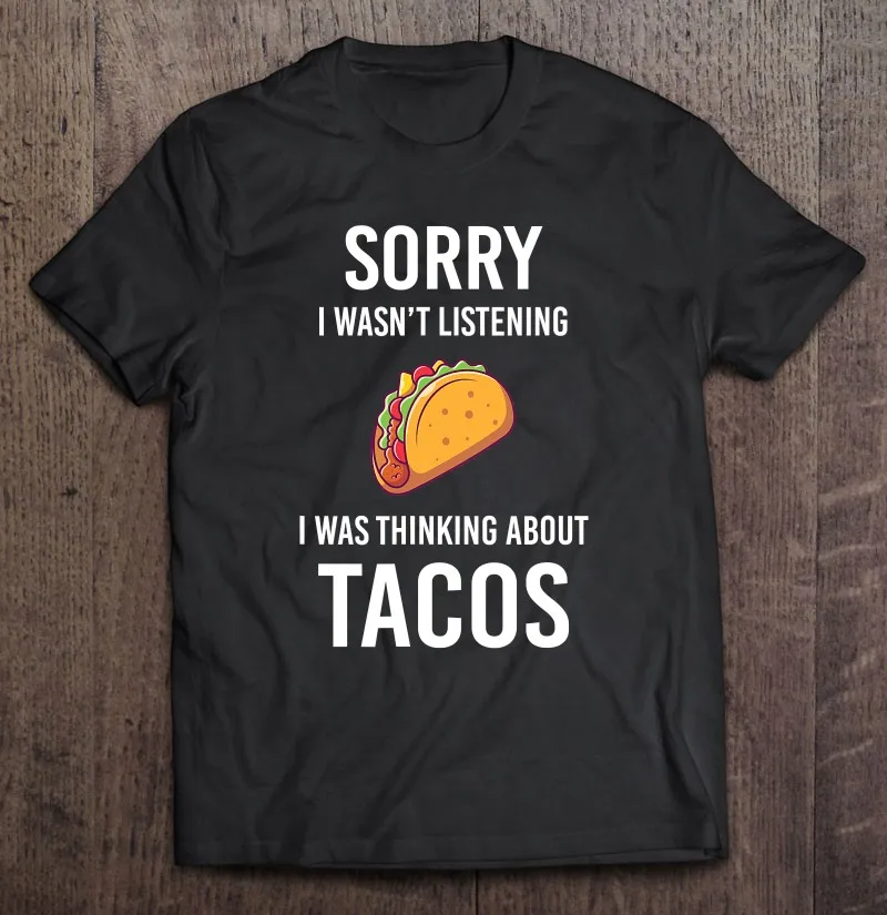 

Мужская хлопковая футболка оверсайз I Was Thinking About Tacos