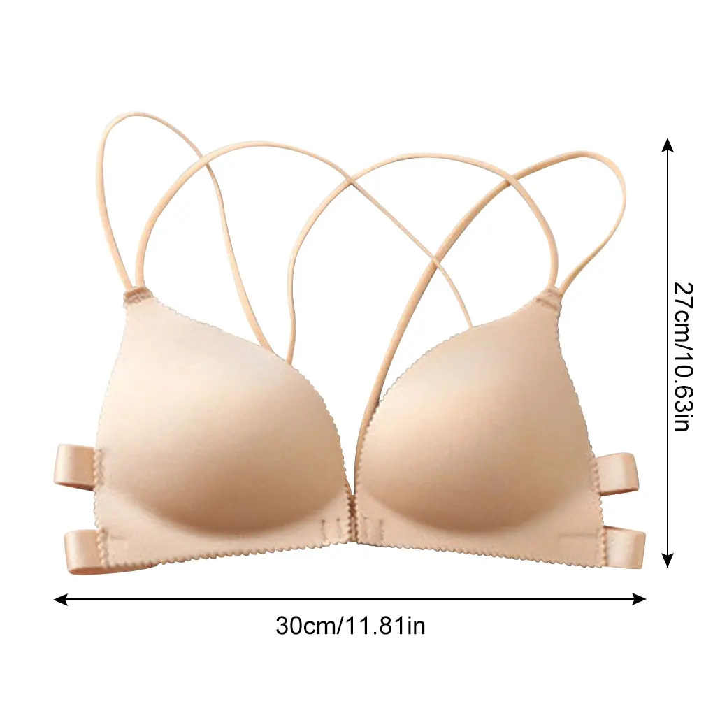 Push Up Bra No Wire Women Front Clasped Type Breathable Bra with Shoulder Straps Women lingerie
