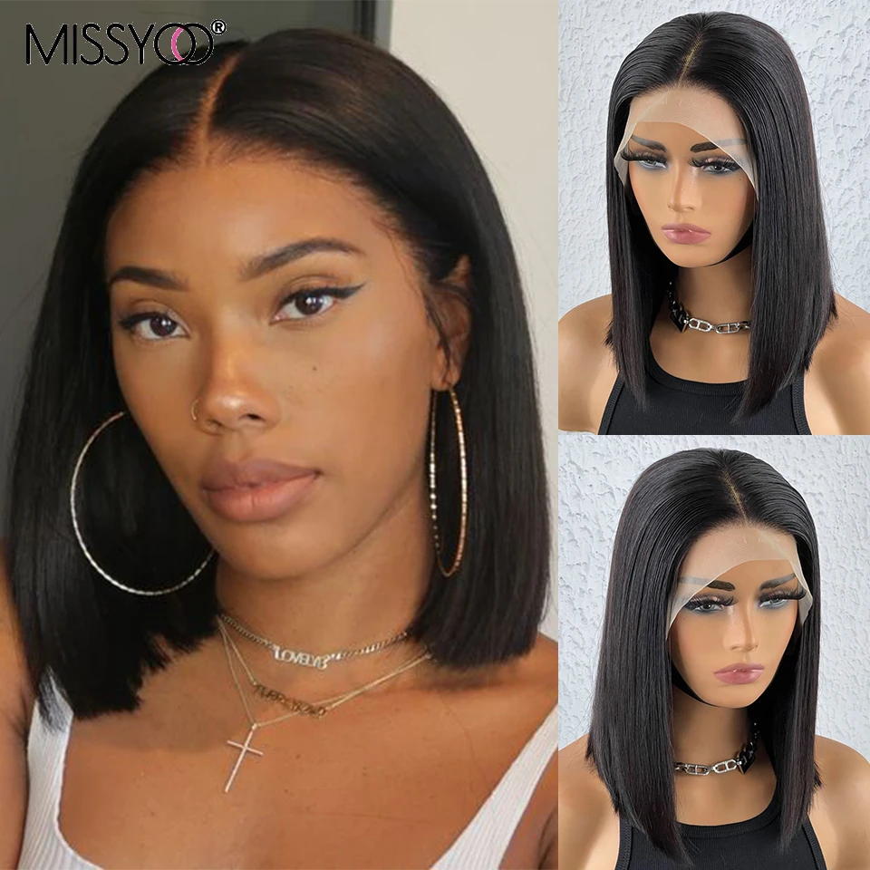 

Straight Short Bob Human Hair Wig HD Lace 13x4 Lace Front Wig For Black Women Pre-plucked Brazilian Bob Straight Wigs Baby Hair