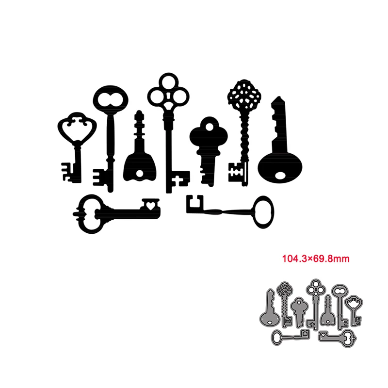 Набор винтажных ключей из 9 предметов металлические режущие штампы ремесла для