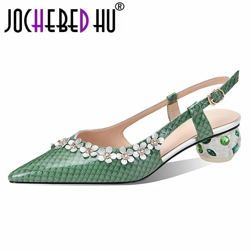 

【JOCHEBED HU】2022 New Unique Women's Shoes Pearl Pointed Toe Simple Elegant Dress Shoes Summer Sandals Size 34-41