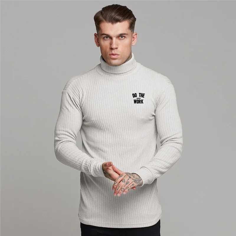 

Осенний Новый стиль, повседневный Женский трикотажный пуловер в полоску с длинным рукавом и высоким воротом