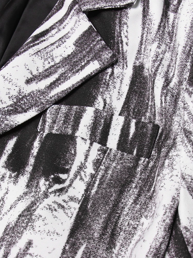 Женский пиджак с лацканами VGH уличный стиль свободный крой длинными рукавами из