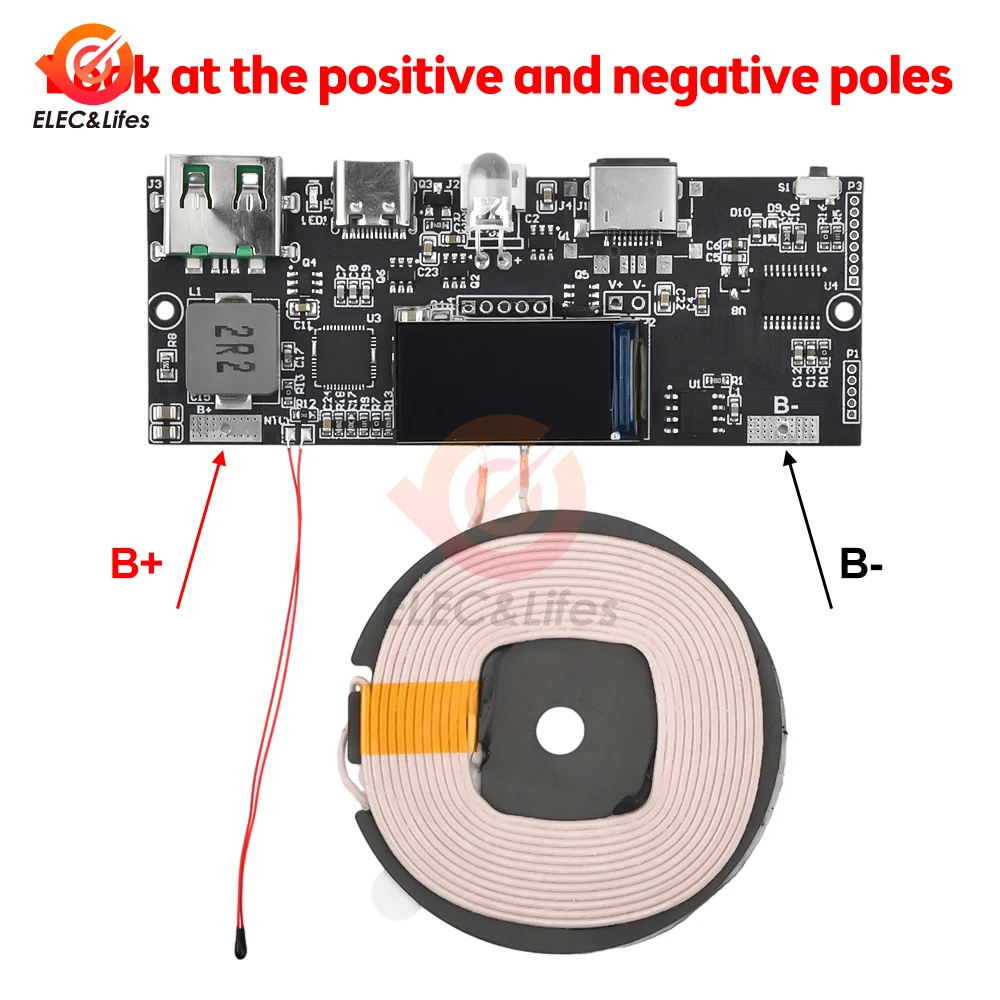 

QC4.0 QC3.0 LED Dual USB PD Fast Charge 5A 22.5W Micro/Type-C USB Mobile Power Bank 18650 Charging Module Temperature Protection