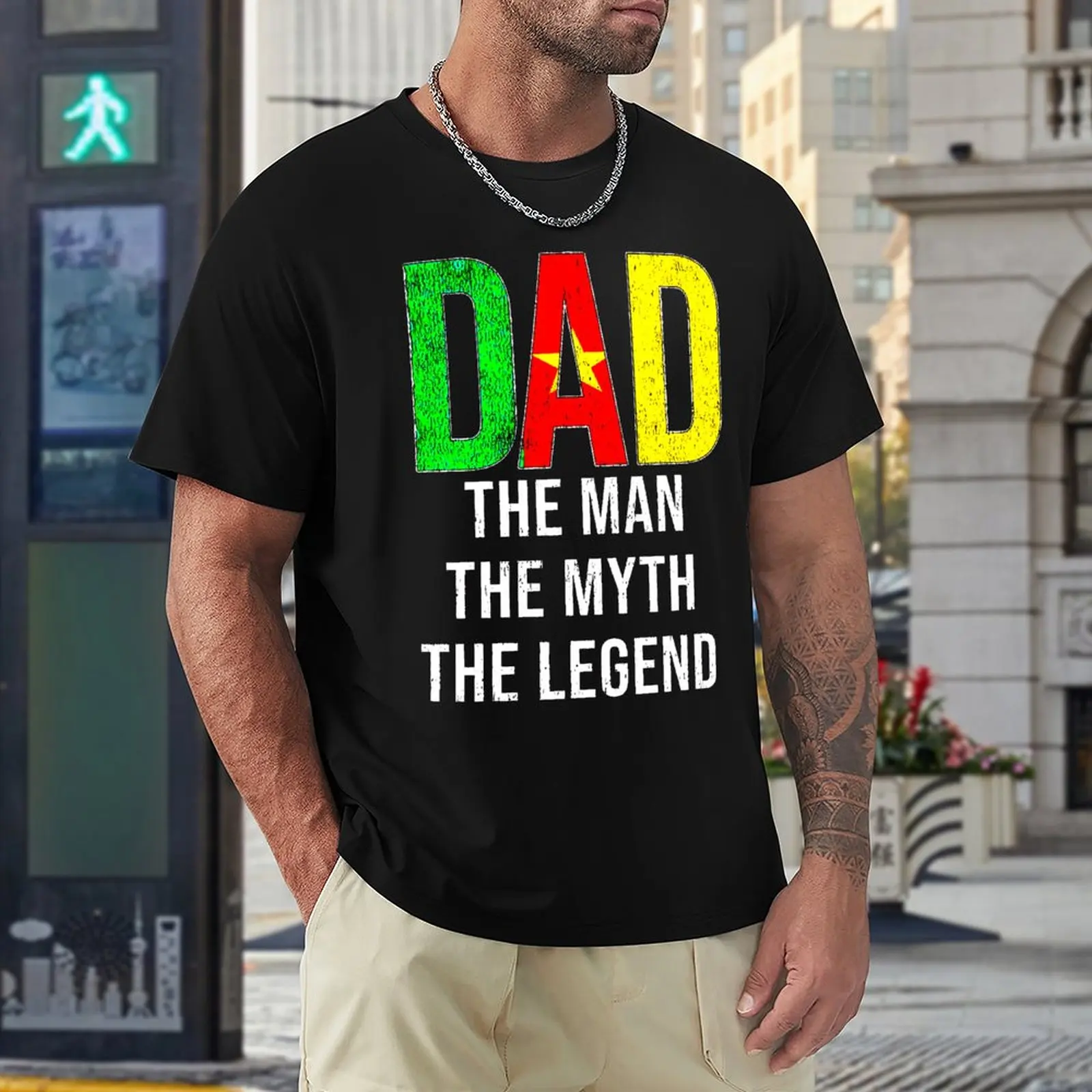 

T-shirts Cameroonian Dad The Man The Myth The Legend Gift F Unique Leisure Eur Size High Quality