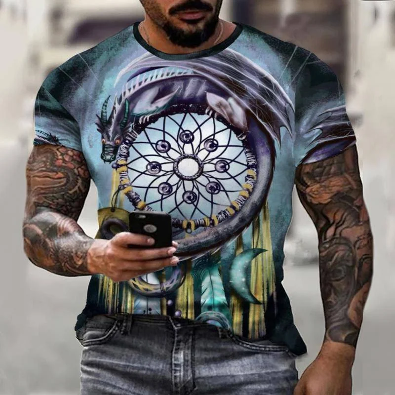 

New Pattern Tshirt Men Abstract Full Body Stereo 3D Printing Summer Men's T-Shirt Short Sleeve Street Funny Harajuku Clothing