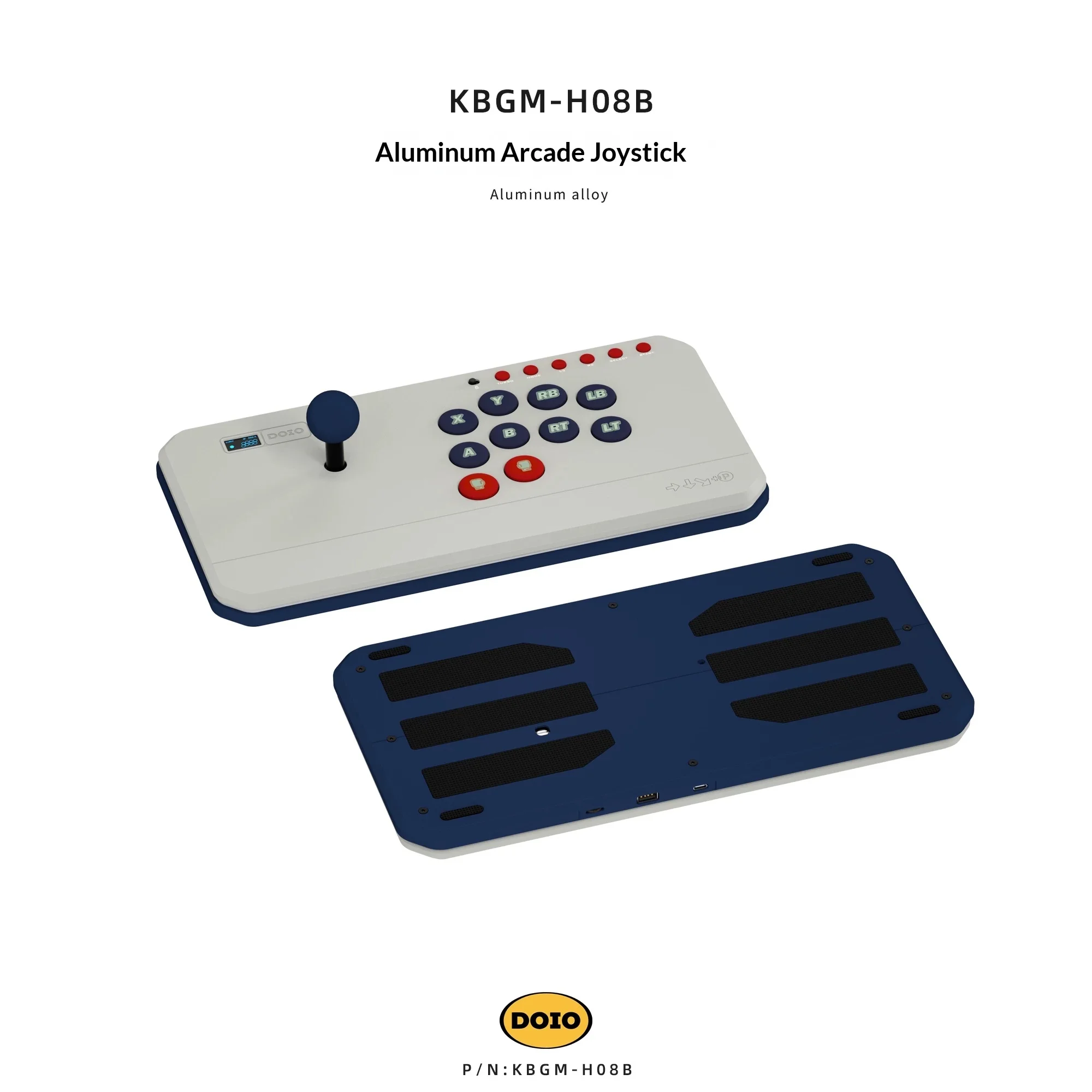 Фото Игровая клавиатура DOIO KBGM-H08B с горячей заменой переключателей, проводная, из алюминиевого сплава, с короткими переключателями Kaihua, кольцевой подсветкой №2
