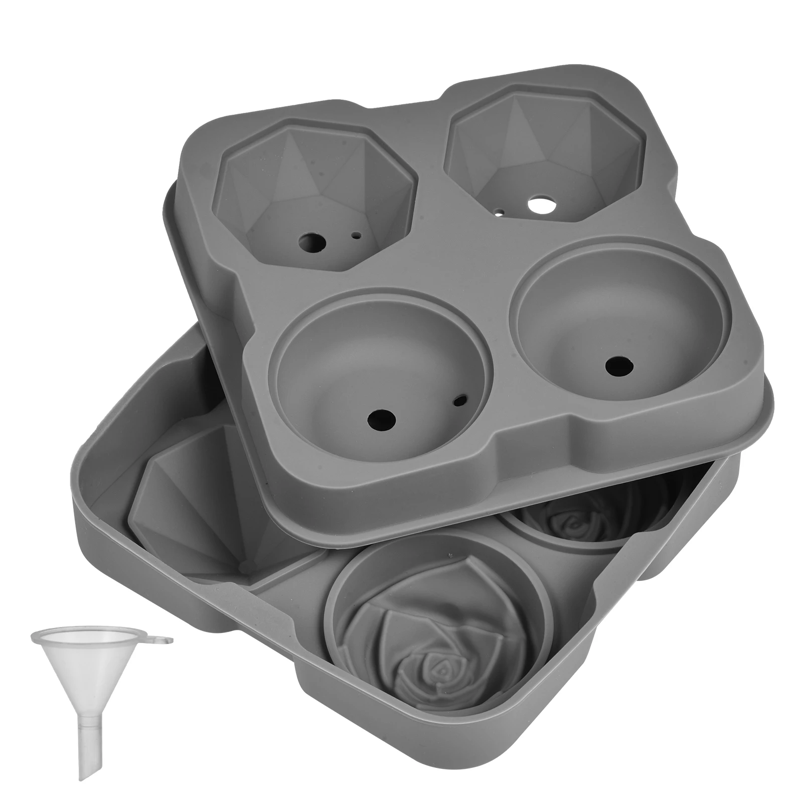 

Форма для кубика льда, поднос для кубика льда, силиконовые формы для кубиков льда с крышкой, форма для бриллиантов и роз, льдогенератор с 4 по...