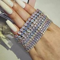 4mm cubic zirconia tennis bracelet for women gold silver color teen girl crystal bracelets cz chain homme jewelry wedding gifts