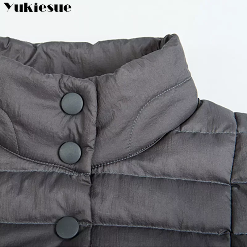 New2022 New Autumn Winter Lightweight White Duck Down Jacket Women O-Neck Ultra Light Warm Long Down Coat clothes 3XL Jackets