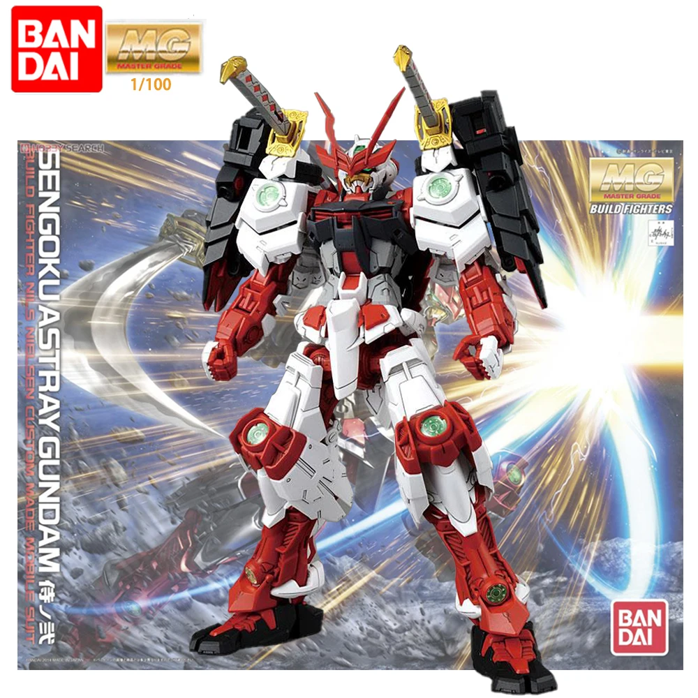 

Original Bandai Gundam Anime Figure 1/100 MG Sengoku Astray Red Frame BF Collectable Anime Action Figures Assembly Model Toys
