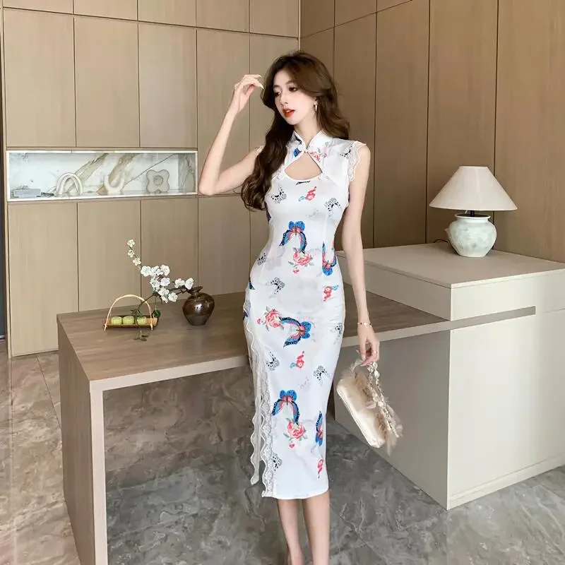 Высококачественное этническое стильное платье 2024 новое летнее винтажное