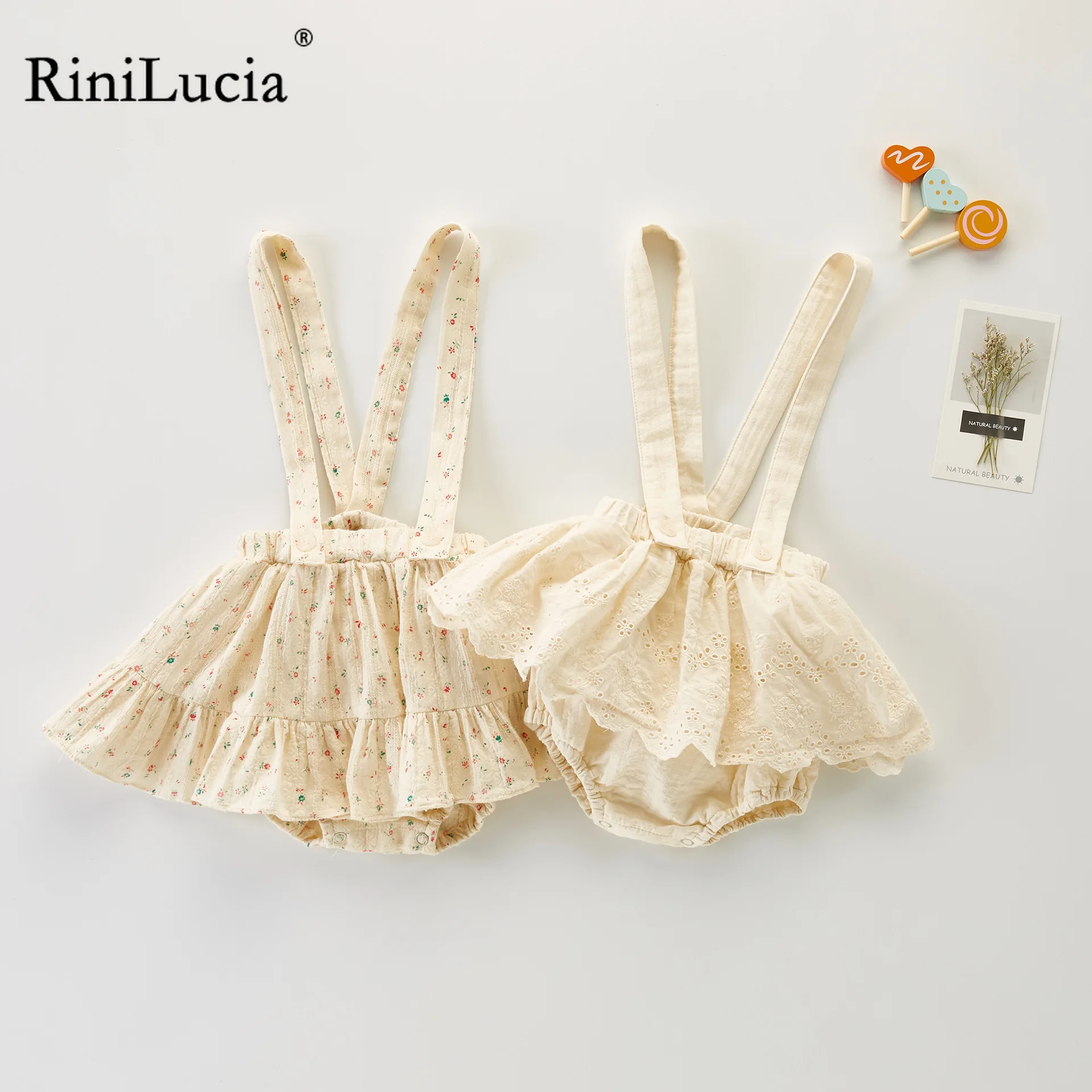 RiniLucia Cute Infant Baby Girls Floral Print Romper Dress Sweet Baby Feathers Sleeveless Korean Jumpsuit Summer Romper