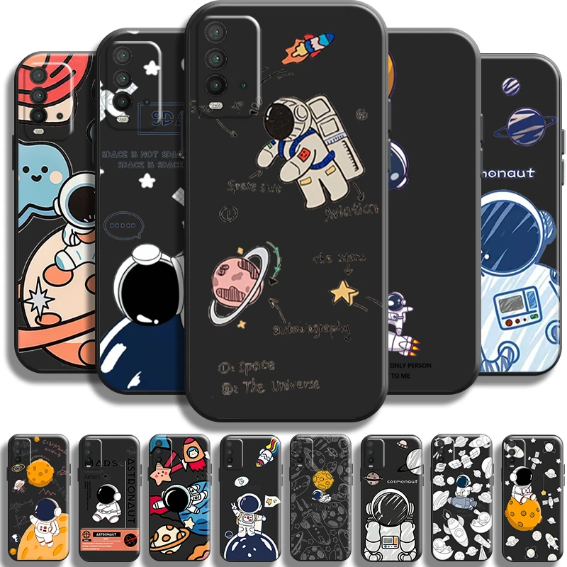 

Cute Cartooon Astronaut For Xiaomi Redmi Note 11 11T 11S 10 10S 10T 9 9S 5G Redmi 10 9 9T 9A 9C Phone Case Funda TPU