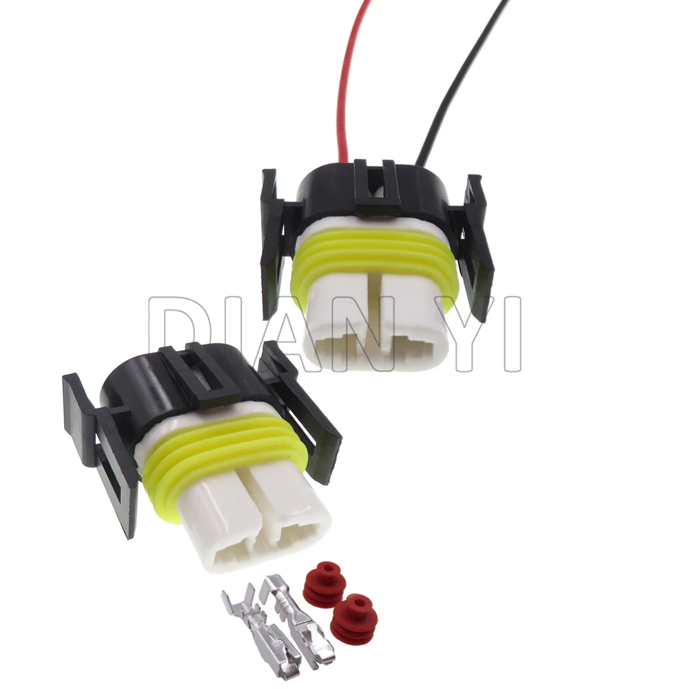 1 Set 2 Way Car Hernia Lamp High Temperature Resistance Wire Socket Auto H11 Ceramic Connector With Terminal