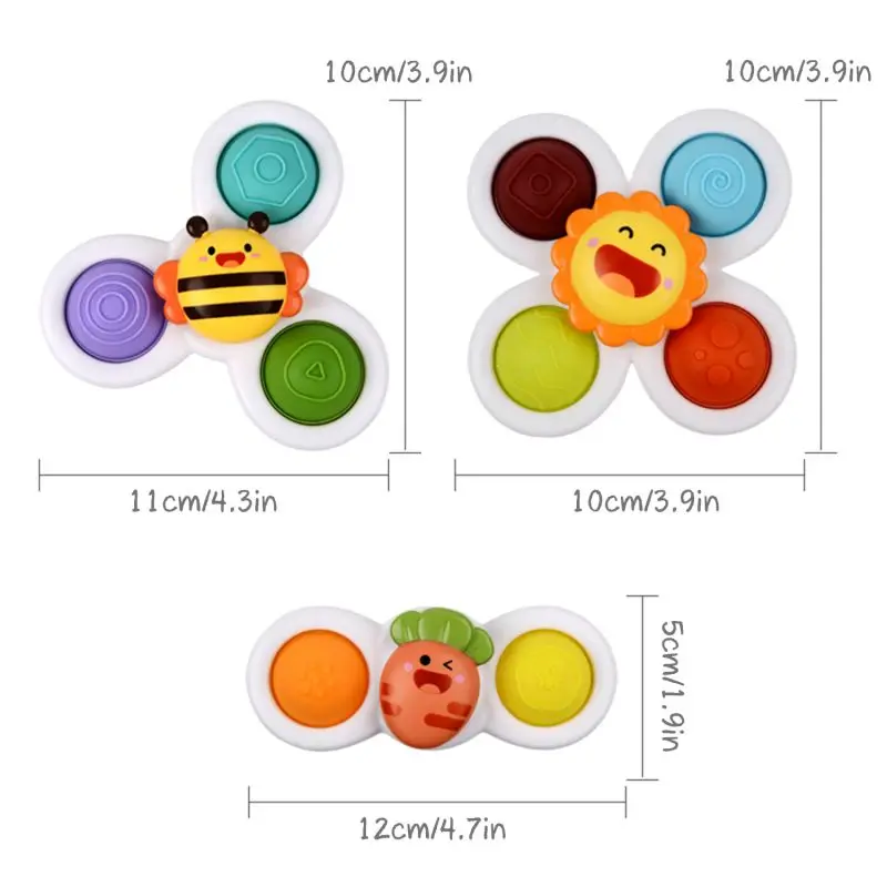Baby Bath Toys Rotating Flowers Baby Dining Table Building Blocks Suction Cup Transfer Children Mini Finger Toys images - 6