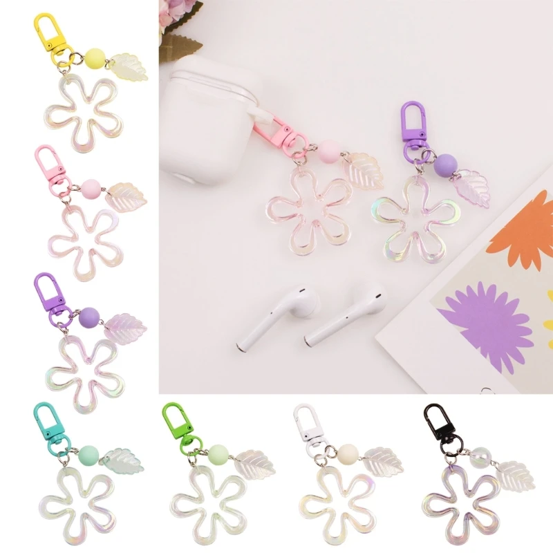 

Car Wallet Backpack Hanging Ornament Acrylic Flower leaf Charm Pendant Decors