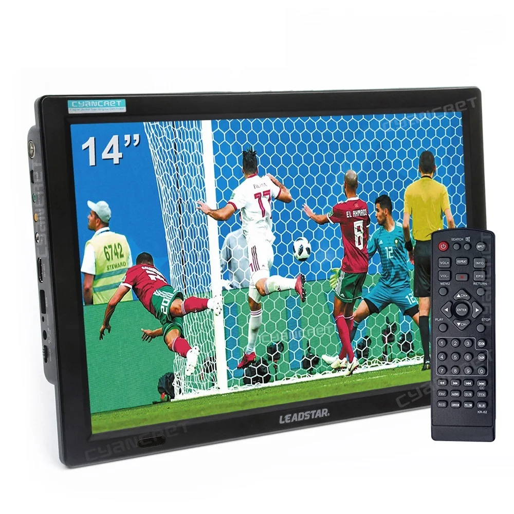 

Портативный HD телевизор D14 14 дюймов, цифровой аналоговый мини-Телевизор с поддержкой MP4, AC3, монитор HDin для PS4
