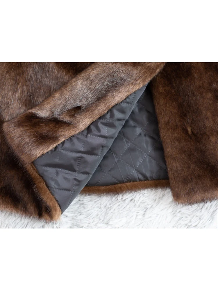 Faux Fur Coat Women High Imitation Mink Fur Jackets 2022 Autumn Winter New Fashion Casual Long Loose Thick Warmth Clothes Female