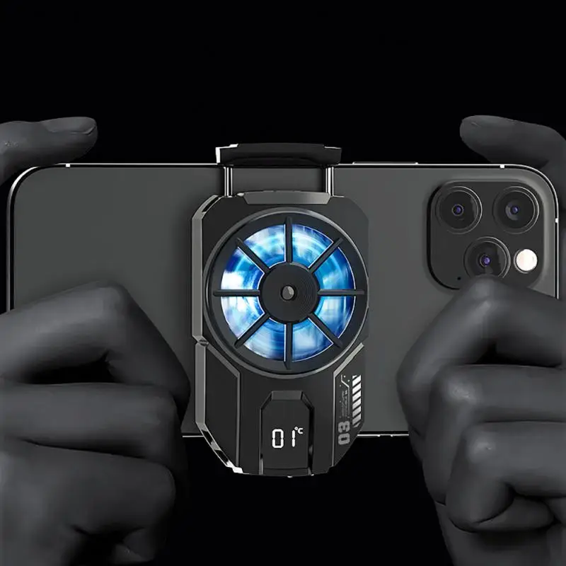 

Mobile Phone Cooler For Iphone/samsung/xiaomi Cooling Artifact Cell Phone Radiator Tech Blue Mood Light Mini Phone Cooling Fan