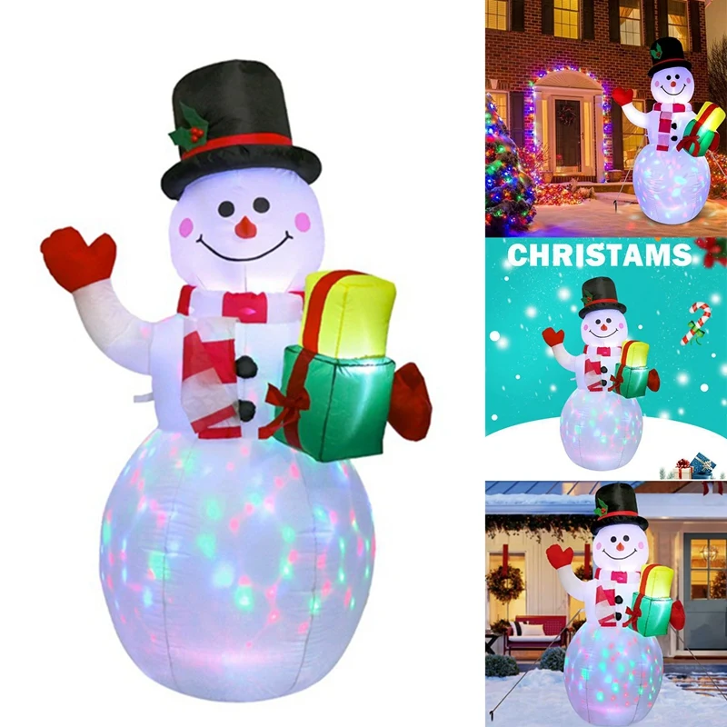 

Christmas Inflatable Snowman LED Light Xmas Toy New Year Household Parties Ornament Lighting Outdoor Decorations