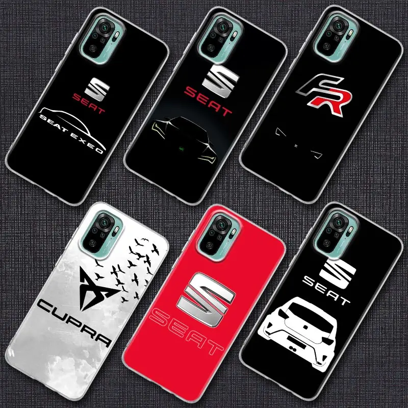 

Seat Car CUPRA Logo FR Phone Case For Xiaomi Redmi Note 9s 8 11 7 9 10 Pro 10s 11s Clear Cover Red mi Note 8Pro K40 Cases