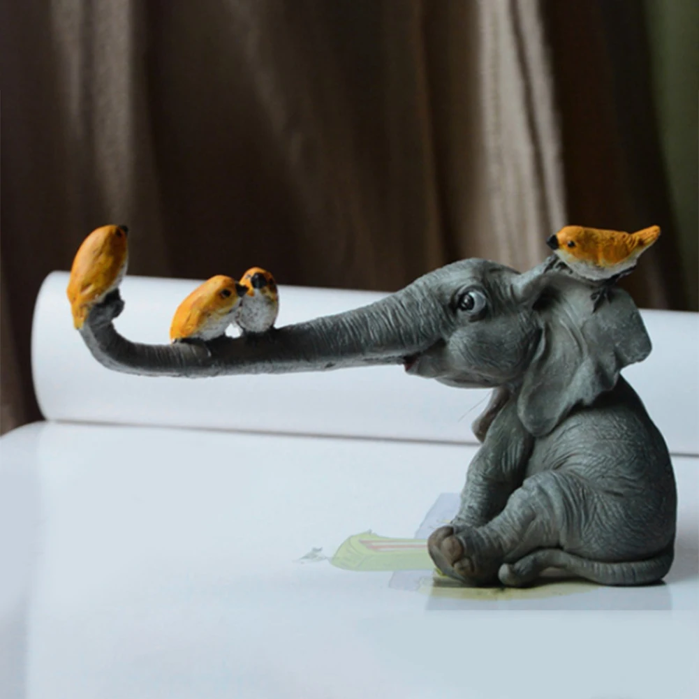 Статуэтка милого слона коллекционный подарок ручной работы украшение для дома