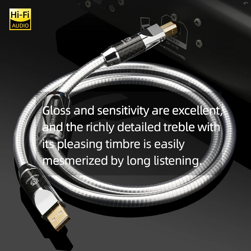 Фото Hi-Fi Pure Silver 2.0 USB-аудиокабель Type-A к AUX-кабелю типа B для автомобильной звуковой карты DAC Тип A-C C-B C-C HiFi USB-кабель №4