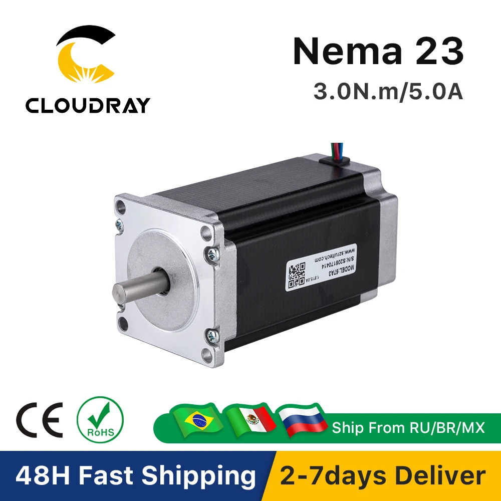 

Шаговый двигатель Cloudray Nema23 2 фазы 300 Нсм