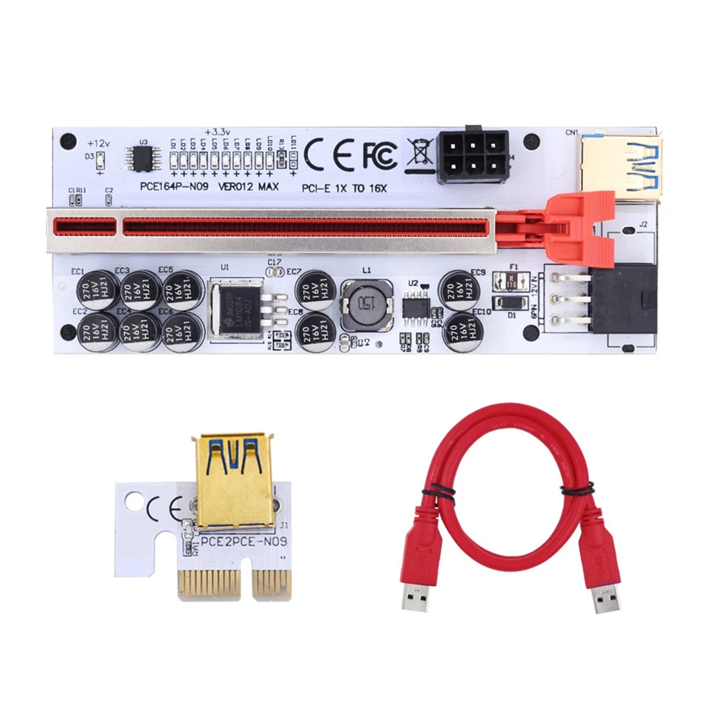 

AU42 -Riser VER012 USB 3,0 PCI-E Riser VER012MAX Экспресс-кабель Riser для видеокарты X16 Райзер PCI-E Райзер-карта для майнинга