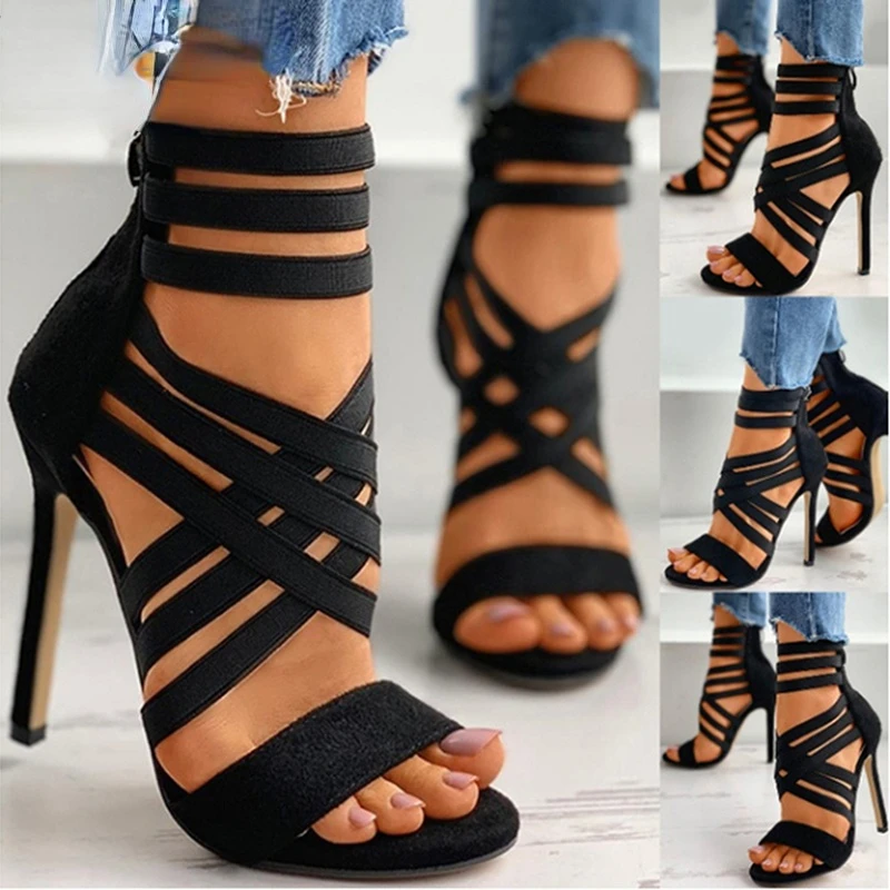 

Pumps Women Shoes High Heels Women Sandals 2021 Zipper New Fashion Summer High Heels Sexy Ladies Peep Toe Shoes Women Pumps
