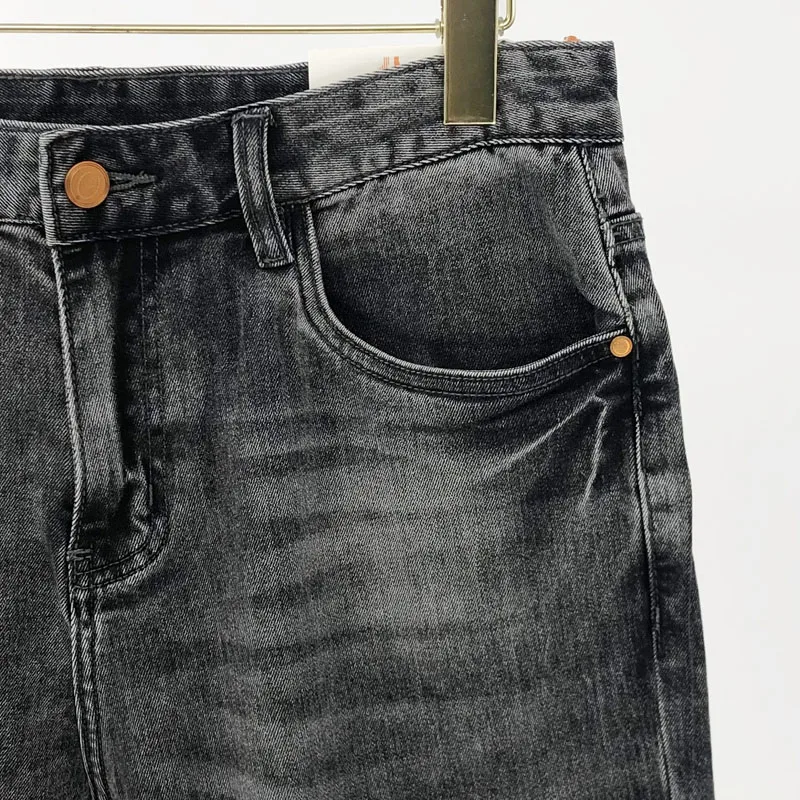 Luxury Brand Men's Jeans Mid-waist Zipper High-quality Male Pants Summer New Fashion Casual Washed Straight Denims Trousers