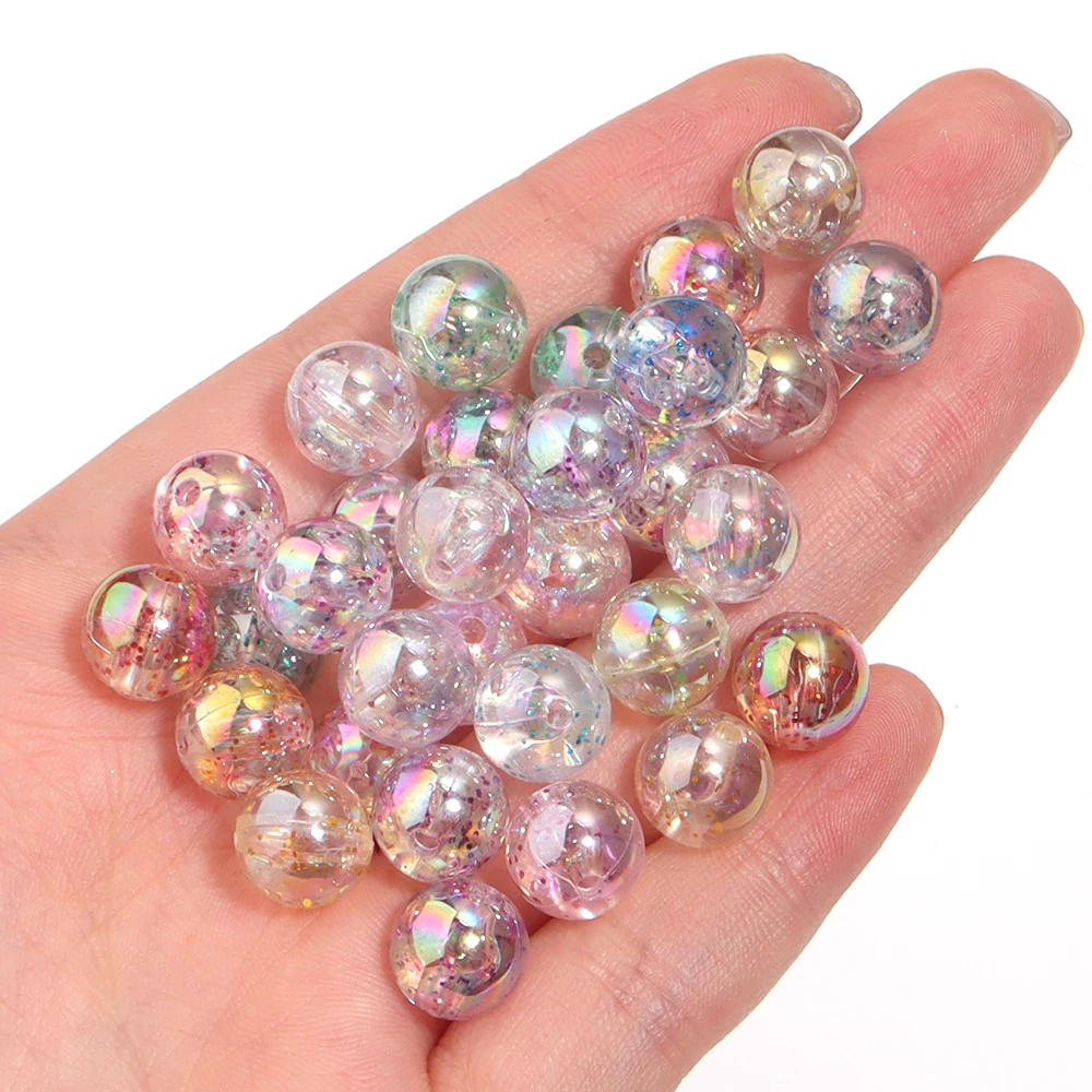 8/10/12 мм акриловые цветные бусины с покрытием прозрачные яркие круглые россыпью